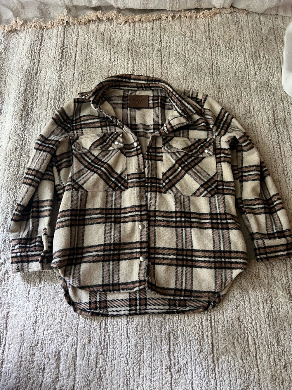 Blank NYC oversized flannel jacket